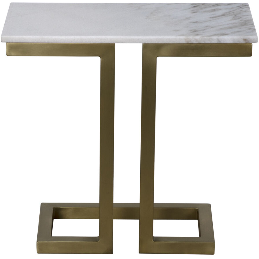 Alonzo 24.5 X 23 inch Antique Brass Side Table