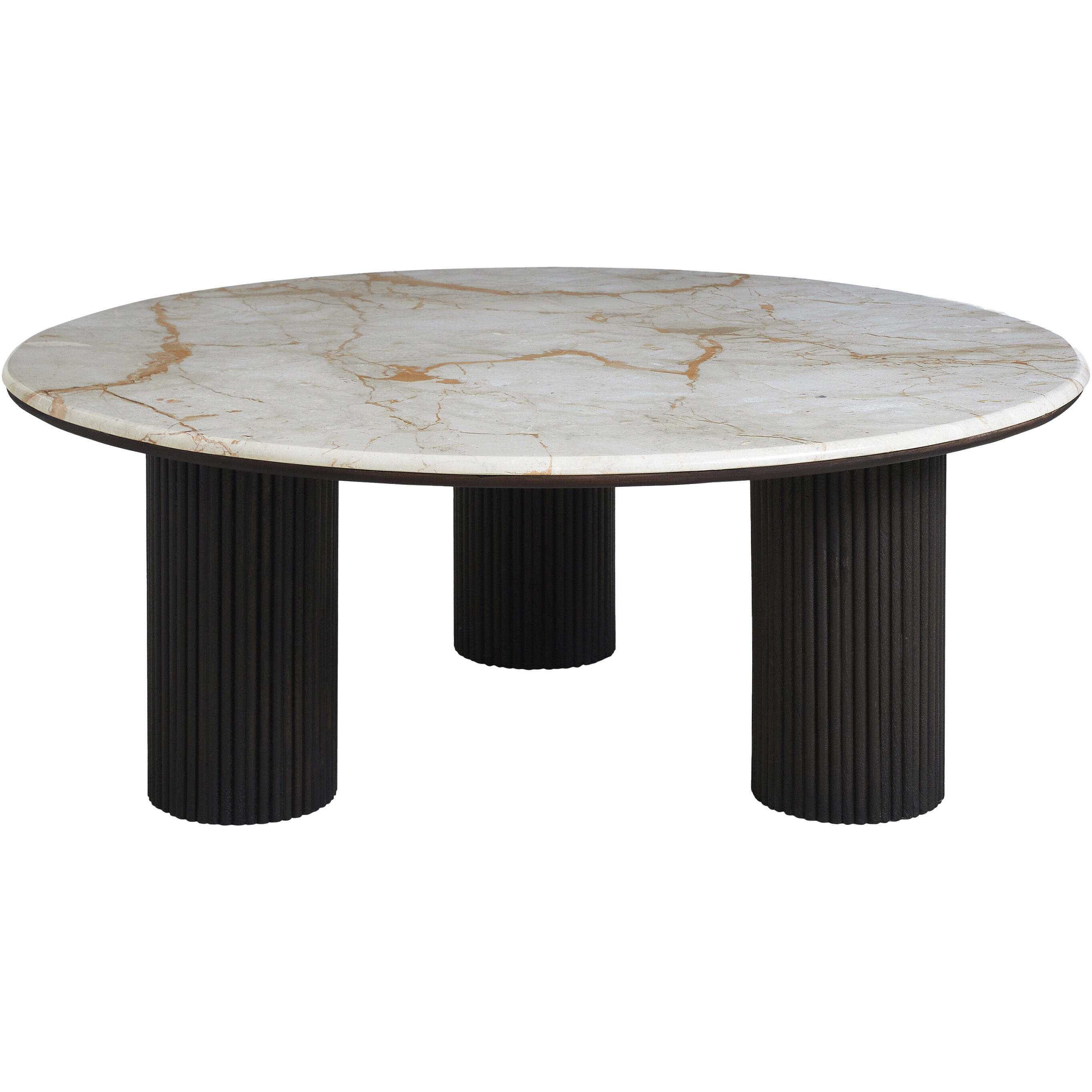Alessio 48 X 18 inch Walnut and White Marble Coffee Table