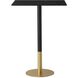 Ronan 39.5 X 28 inch Black and Gold Pub Table