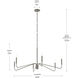 Pilar 6 Light 40 inch Brushed Nickel Chandelier Ceiling Light