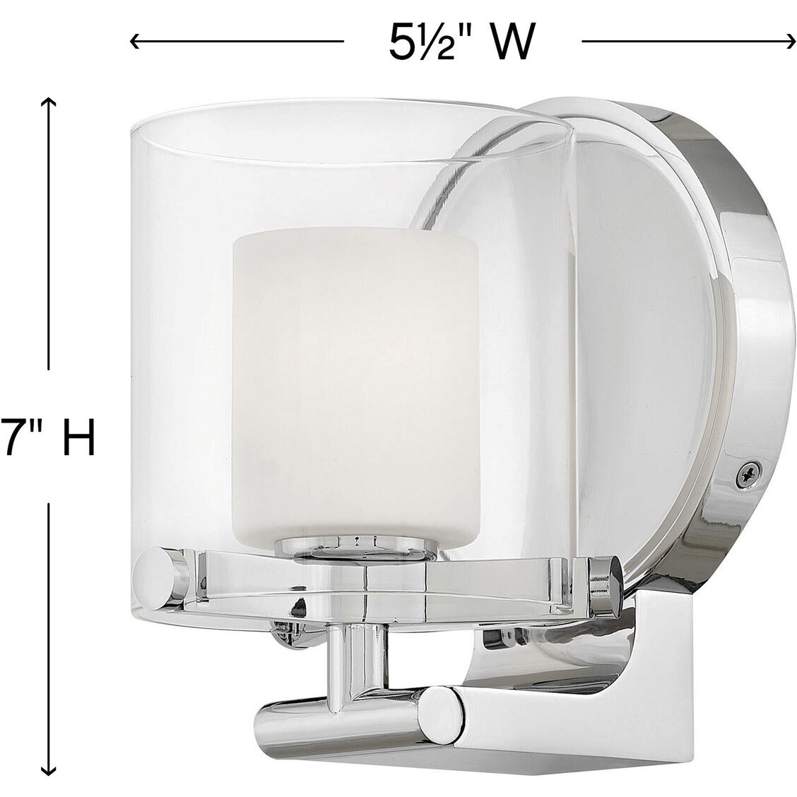 Rixon 1 Light 6.25 inch Chrome Vanity Light Wall Light