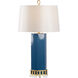 Shayla Copas 33 inch 100.00 watt Blue/Antique Gold Leaf/Clear Table Lamp Portable Light
