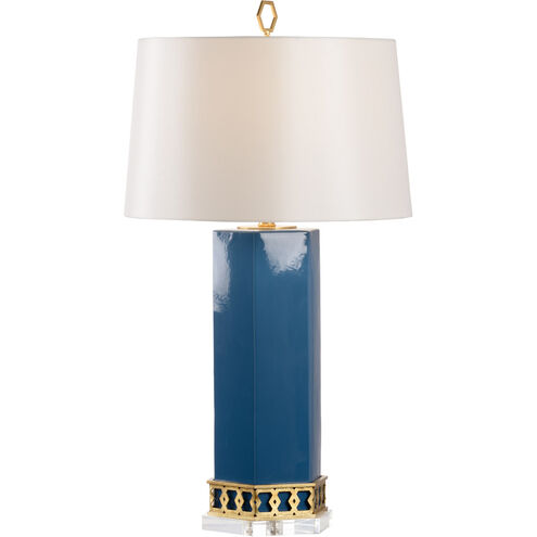 Shayla Copas 33 inch 100.00 watt Blue/Antique Gold Leaf/Clear Table Lamp Portable Light