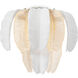 Saint 3 Light 17.72 inch Clear Textured Glass and White Ceramic Wall Lamp Wall Light