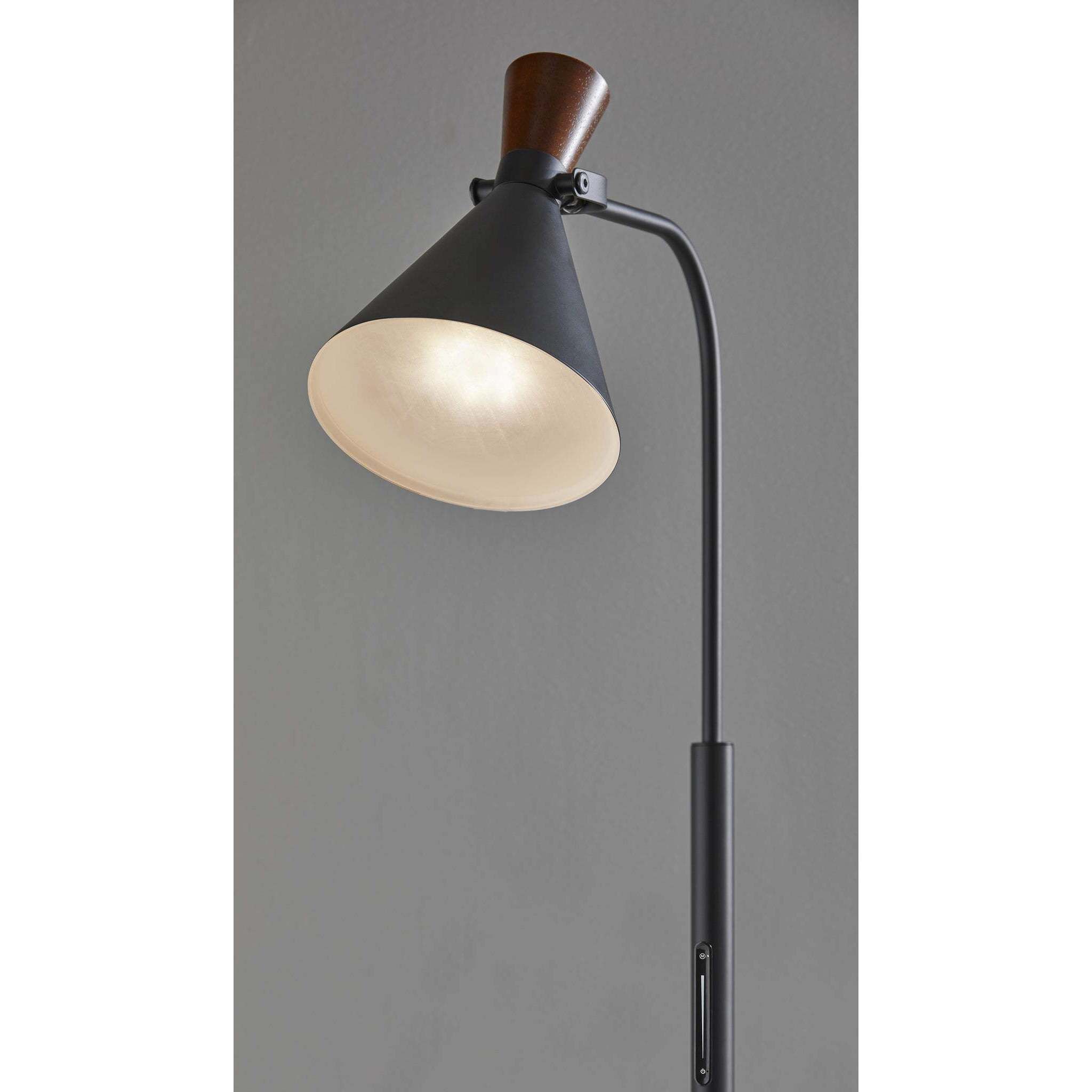 Sophia 52 inch 6.00 watt Black/Walnut Floor Lamp Portable Light
