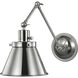 Hinton 18 inch 60.00 watt Brushed Nickel Swing Arm Wall Light