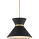 Avignon 1 Light 16.5 inch Black/Polished Brass Pendant Ceiling Light, Suzanne Duin Collection