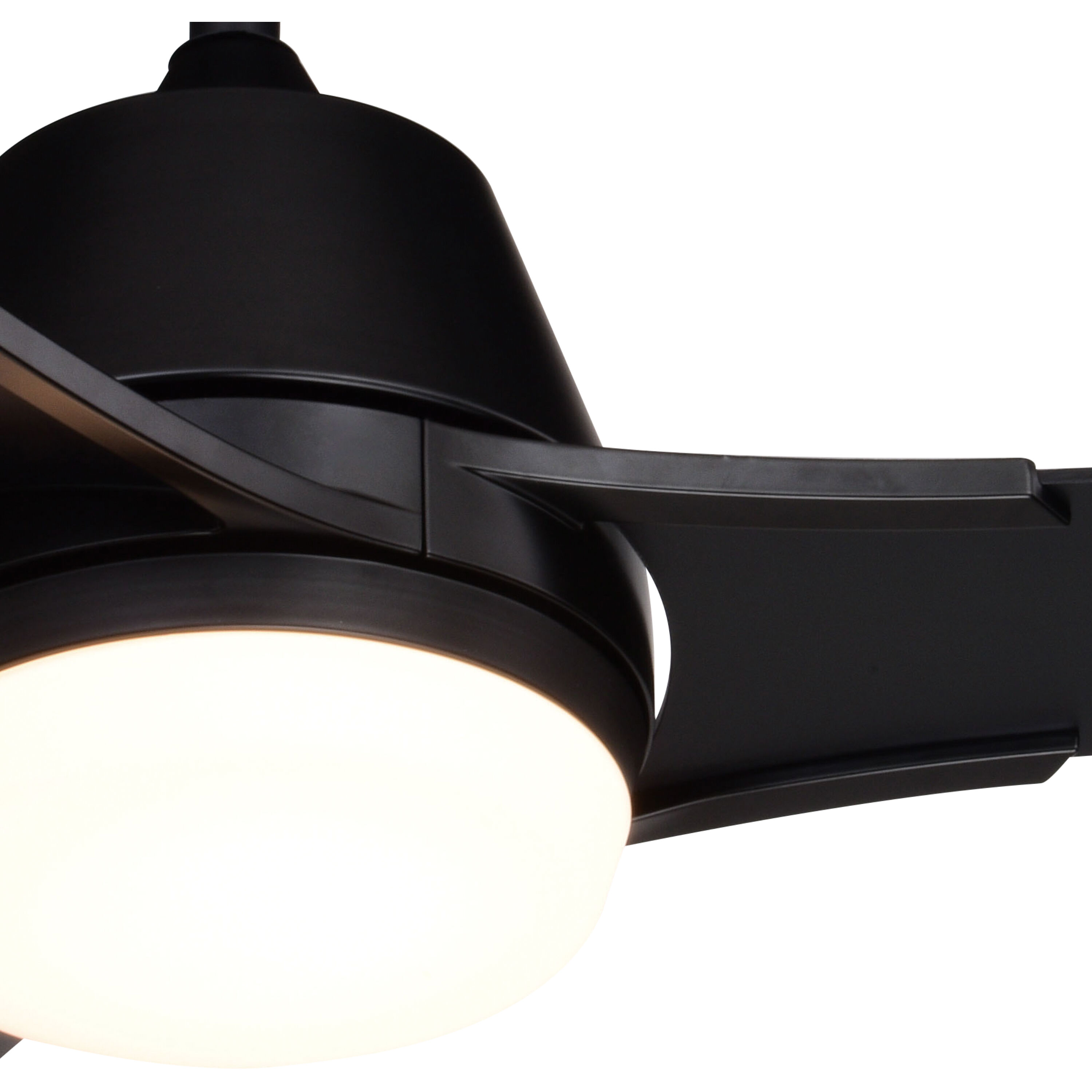 Crescent 22 inch Black with Black-Walnut Blades Ceiling Fan