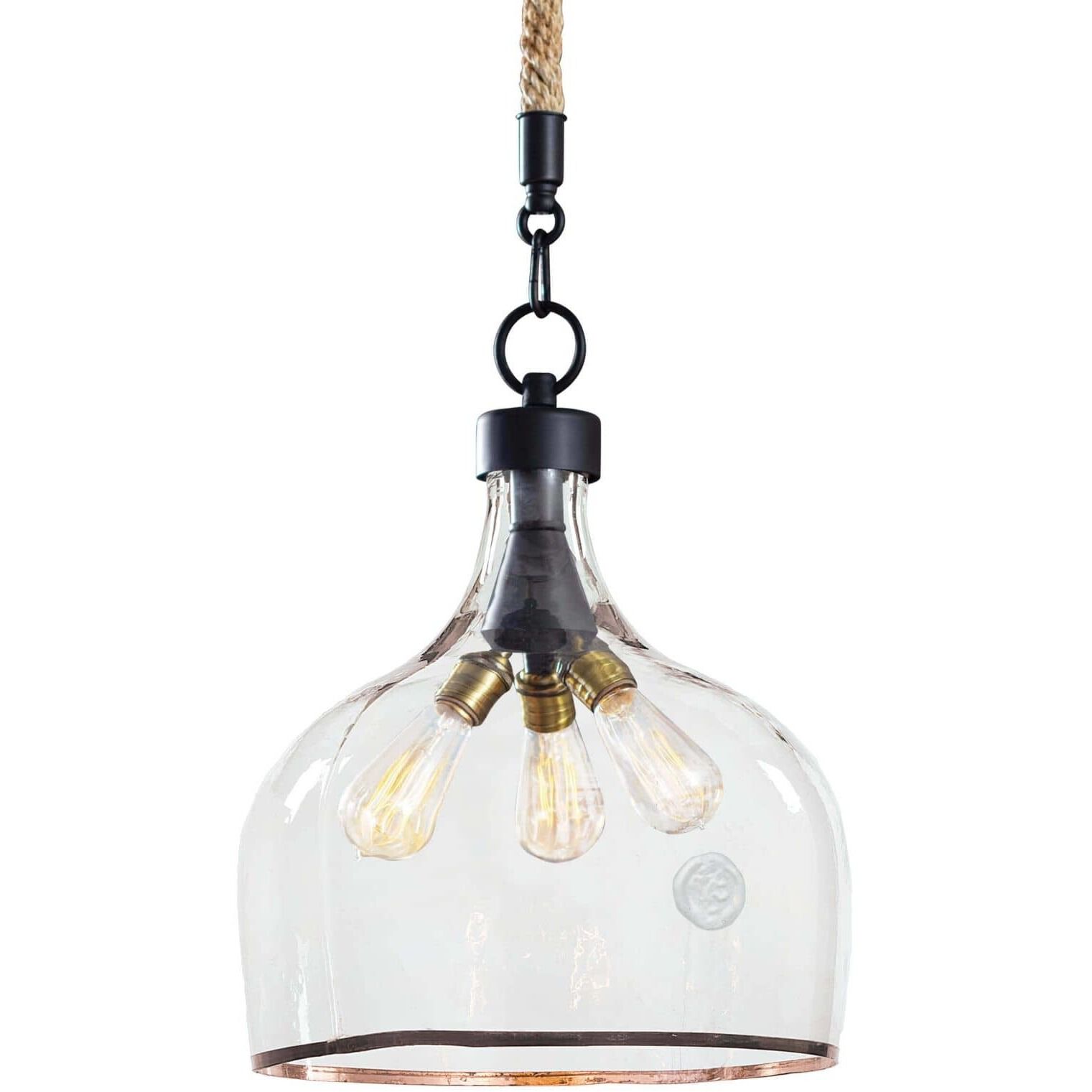 Demi John 3 Light 14.5 inch Clear Pendant Ceiling Light, Large