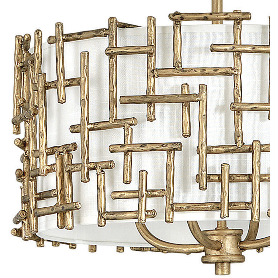 Farrah LED 16 inch Burnished Gold Chandelier Ceiling Light, Semi-Flush Mount