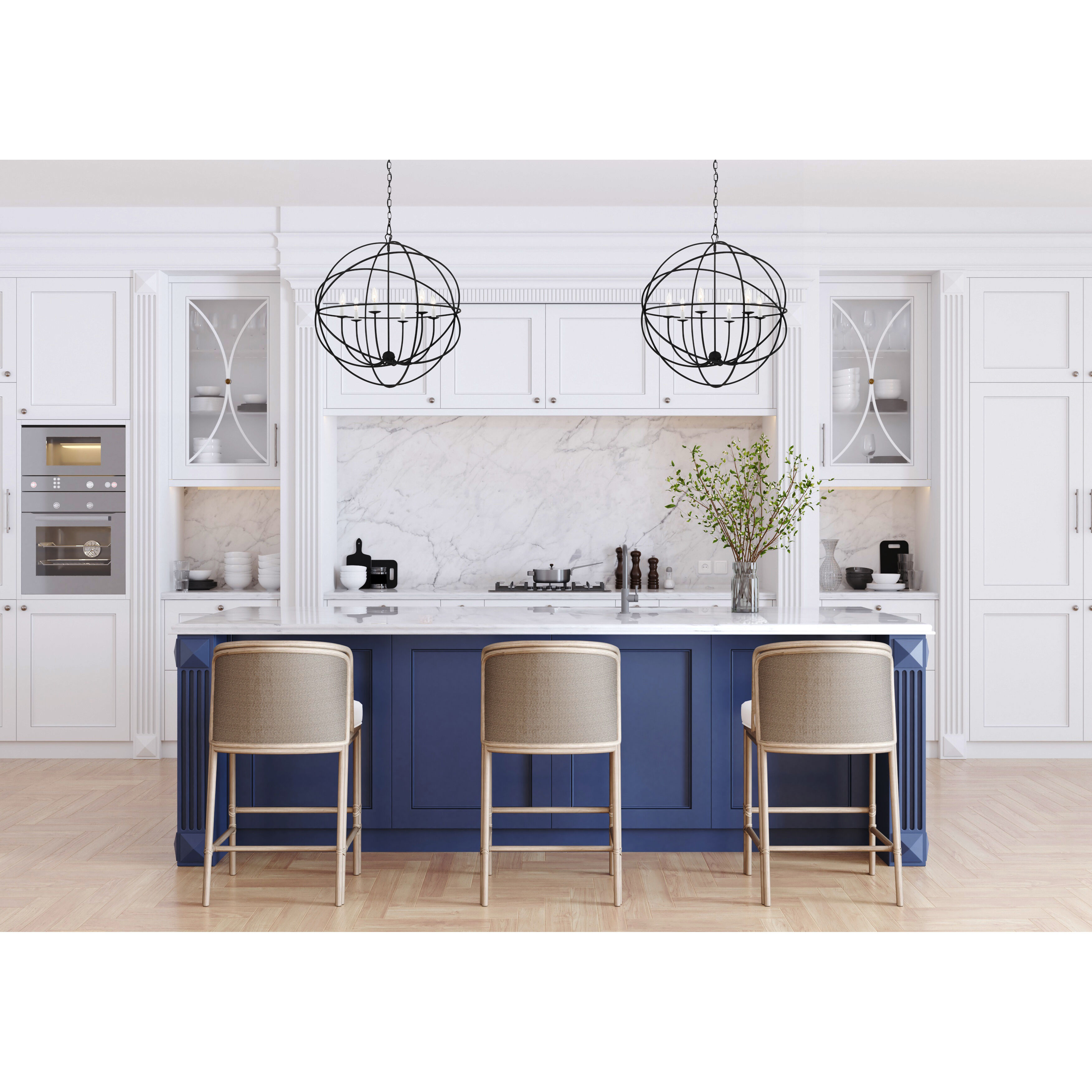 Somma Way 6 Light 22.5 inch Black Chandelier Ceiling Light