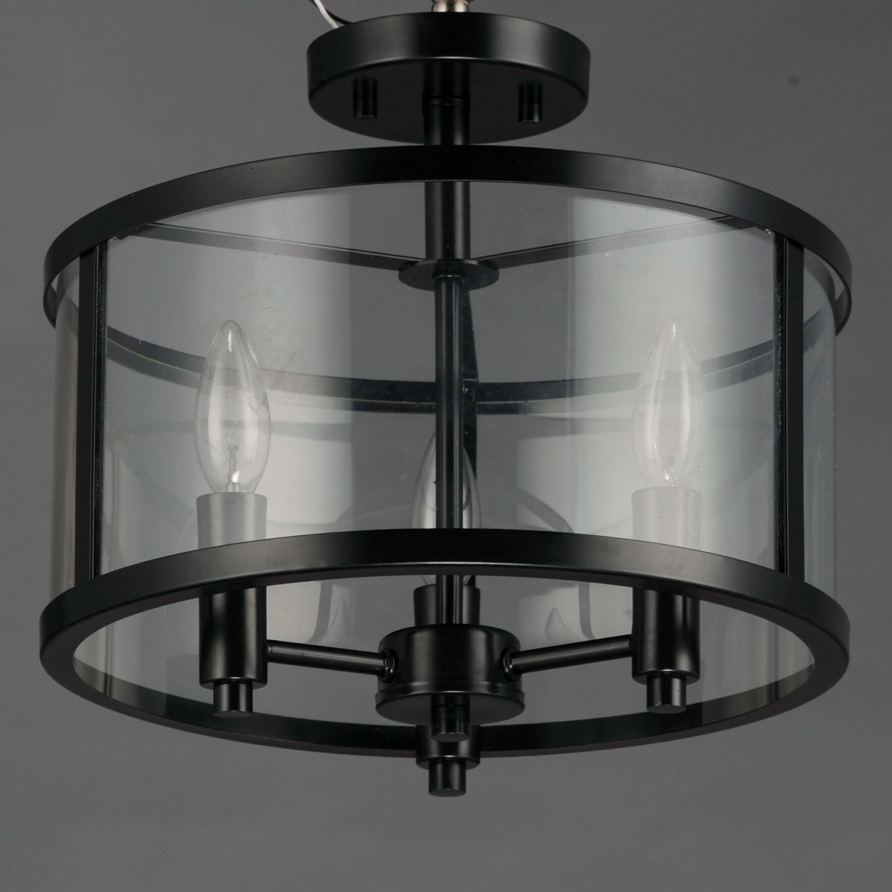 Sentinel 3 Light 13 inch Black Semi-Flush Mount Ceiling Light