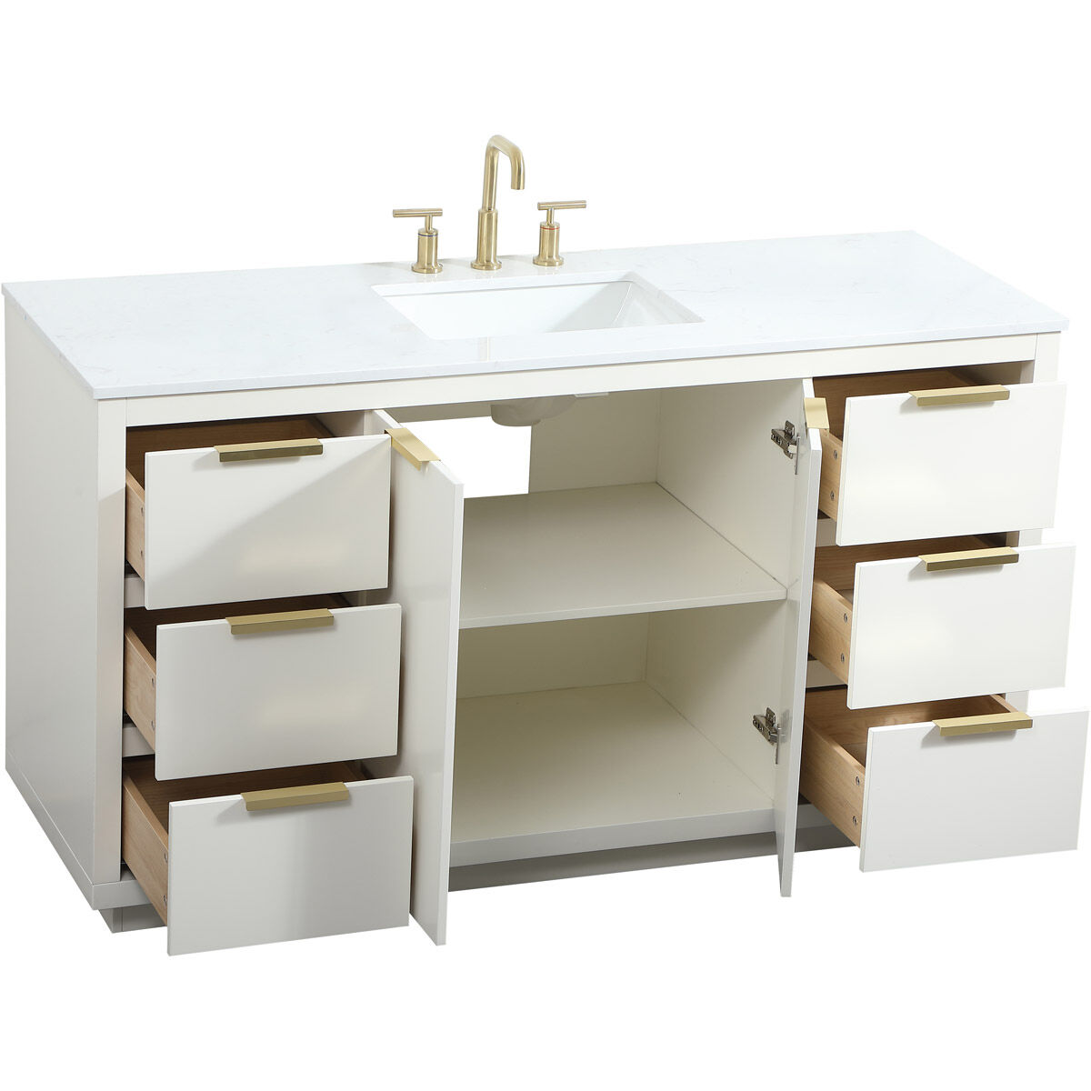 Blake 60 X 22 X 34 inch White Vanity Sink Set