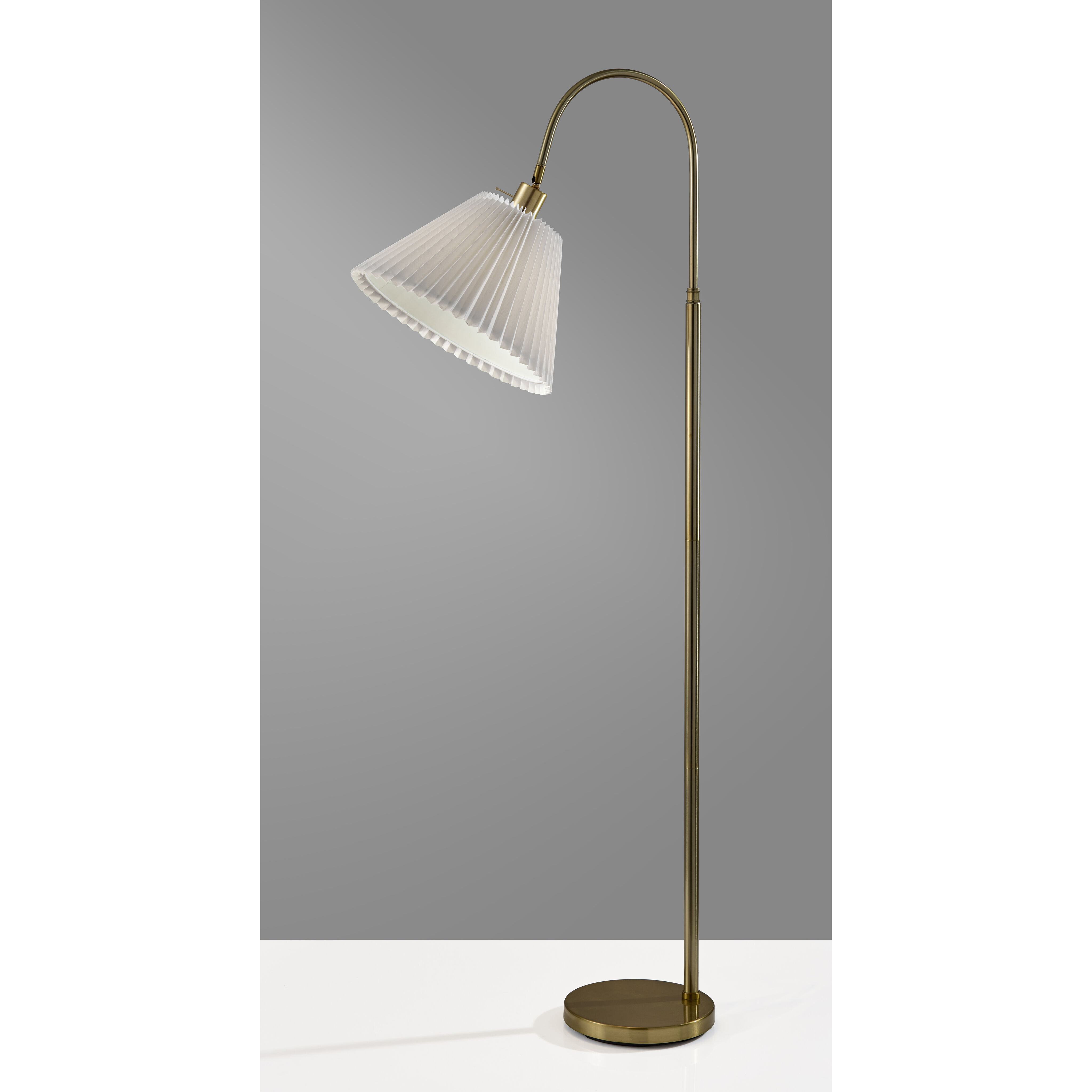 Thalia 58.5 inch 100.00 watt Antique Brass Floor Lamp Portable Light, Simplee Adesso