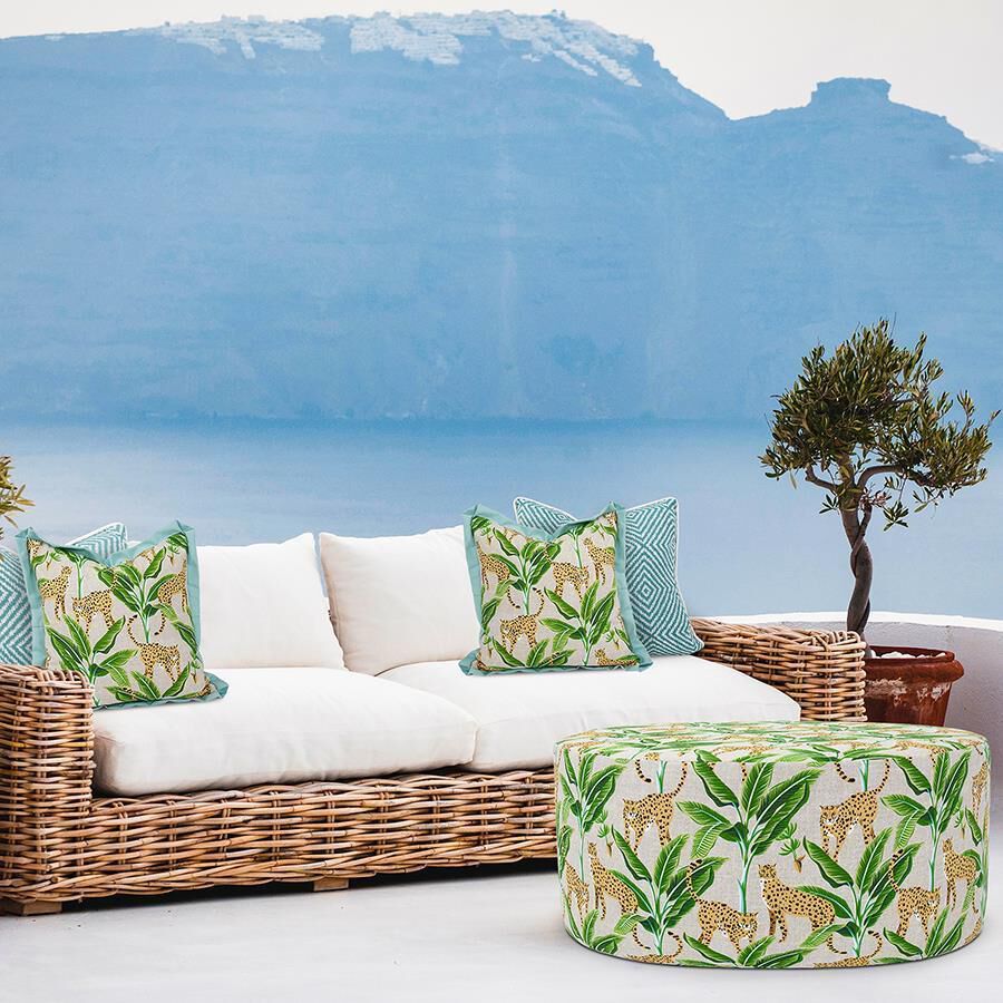 Safari Universal 18 inch Natural Outdoor Ottoman Frame & Cover