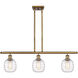 Ballston Belfast 3 Light 36 inch Brushed Brass Island Light Ceiling Light