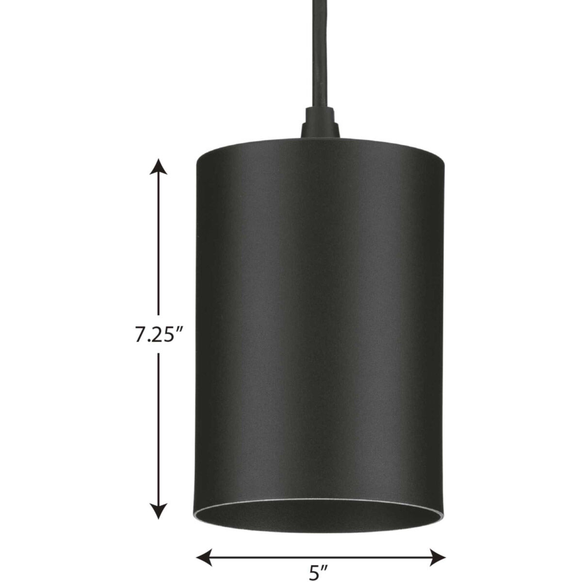 CYL RNDS LED 5 inch Black Outdoor Pendant, Progress LED