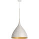 Fleur 1 Light 16.5 inch White and Gold Single Pendant Ceiling Light