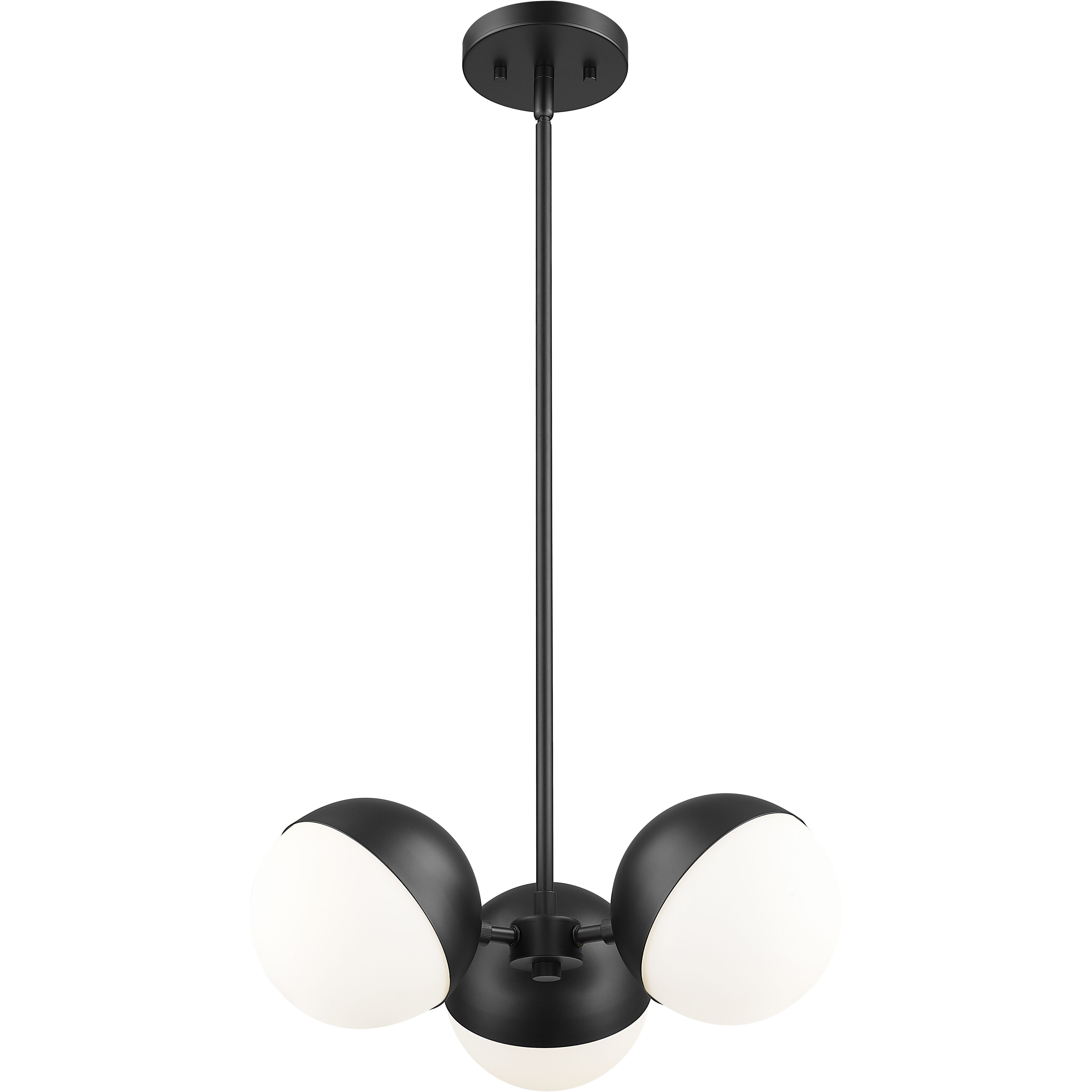 Realm Sphere 3 Light 17.25 inch Matte Black Chandelier Ceiling Light