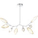 Rock Crystal LED 52.6 inch Classic Silver Linear Pendant Ceiling Light in Chilled Amber, 2700K LED, Modern Branch