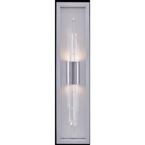 Lucca Esterno 30 inch Polished Chrome and Matte White Outdoor Wall Sconce