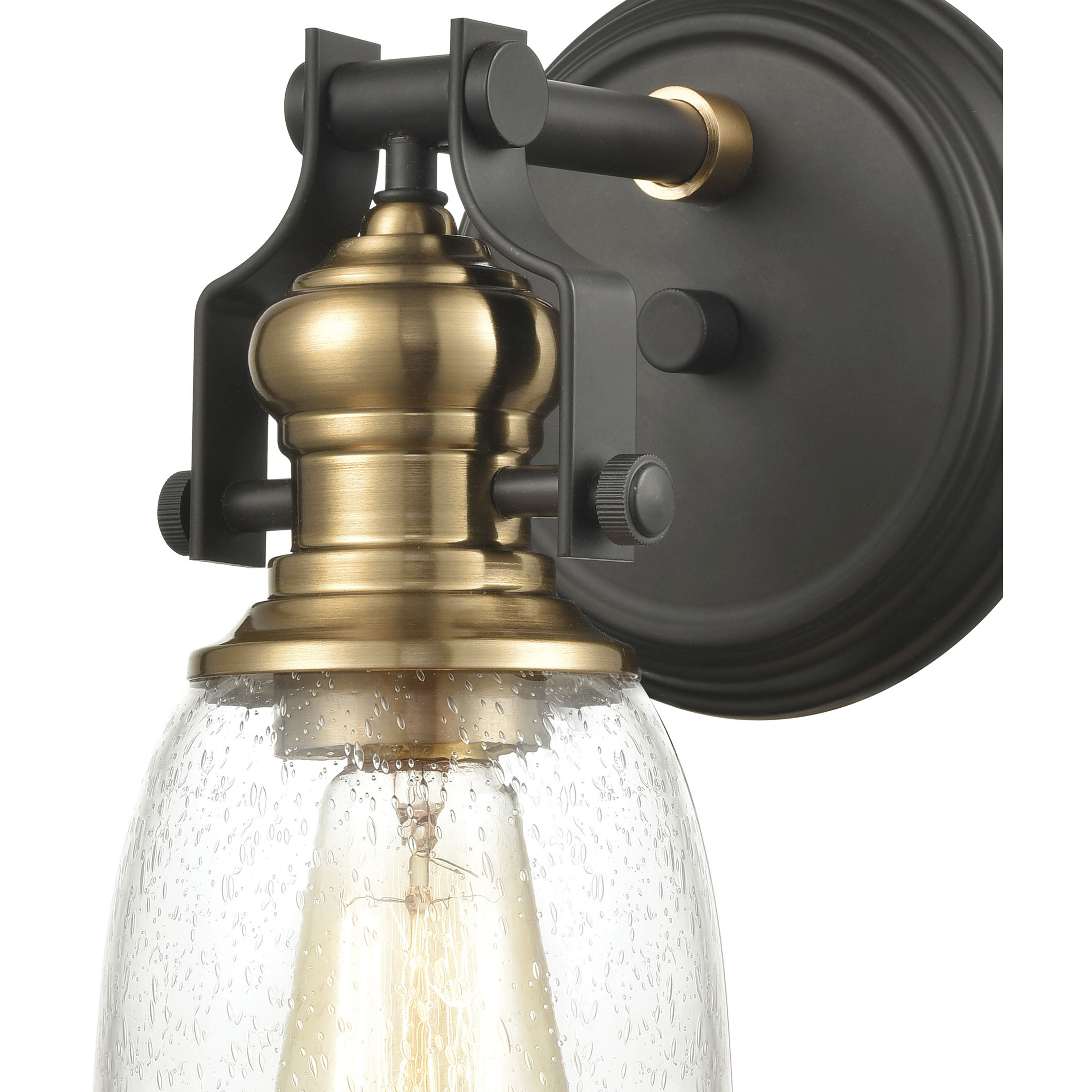 Chadwick Vanity Light Wall Light in Oil Rubbed Bronze with Satin Brass