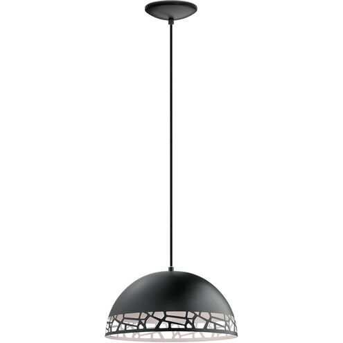 Savignano 1 Light 15 inch Matte Black and White Pendant Ceiling Light