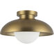 Alora Mood Rubio 1 Light 10.88 inch Aged Gold/Opal Matte Glass Flush Mount Ceiling Light