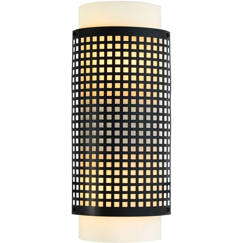 Checkered 2 Light 6 inch Black Wall Light