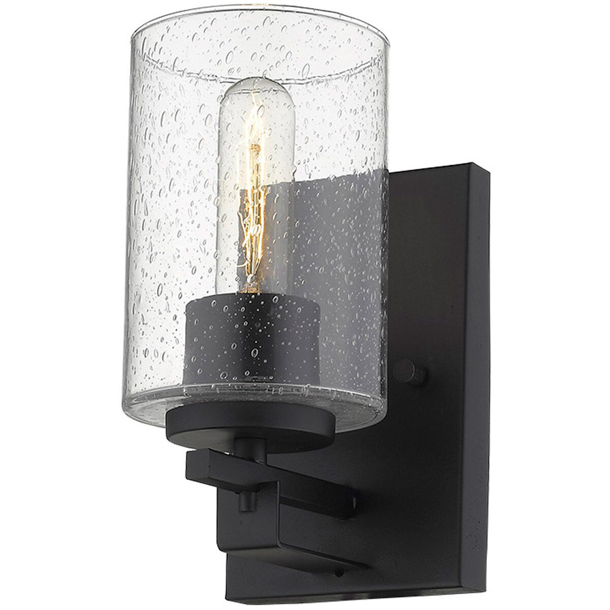 Builder's Choice 1 Light 7 inch Matte Black Exterior Wall Mount