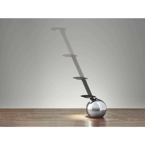 Kiu 4 inch 7.00 watt Chrome and Black Desk Lamp Portable Light, ADS360