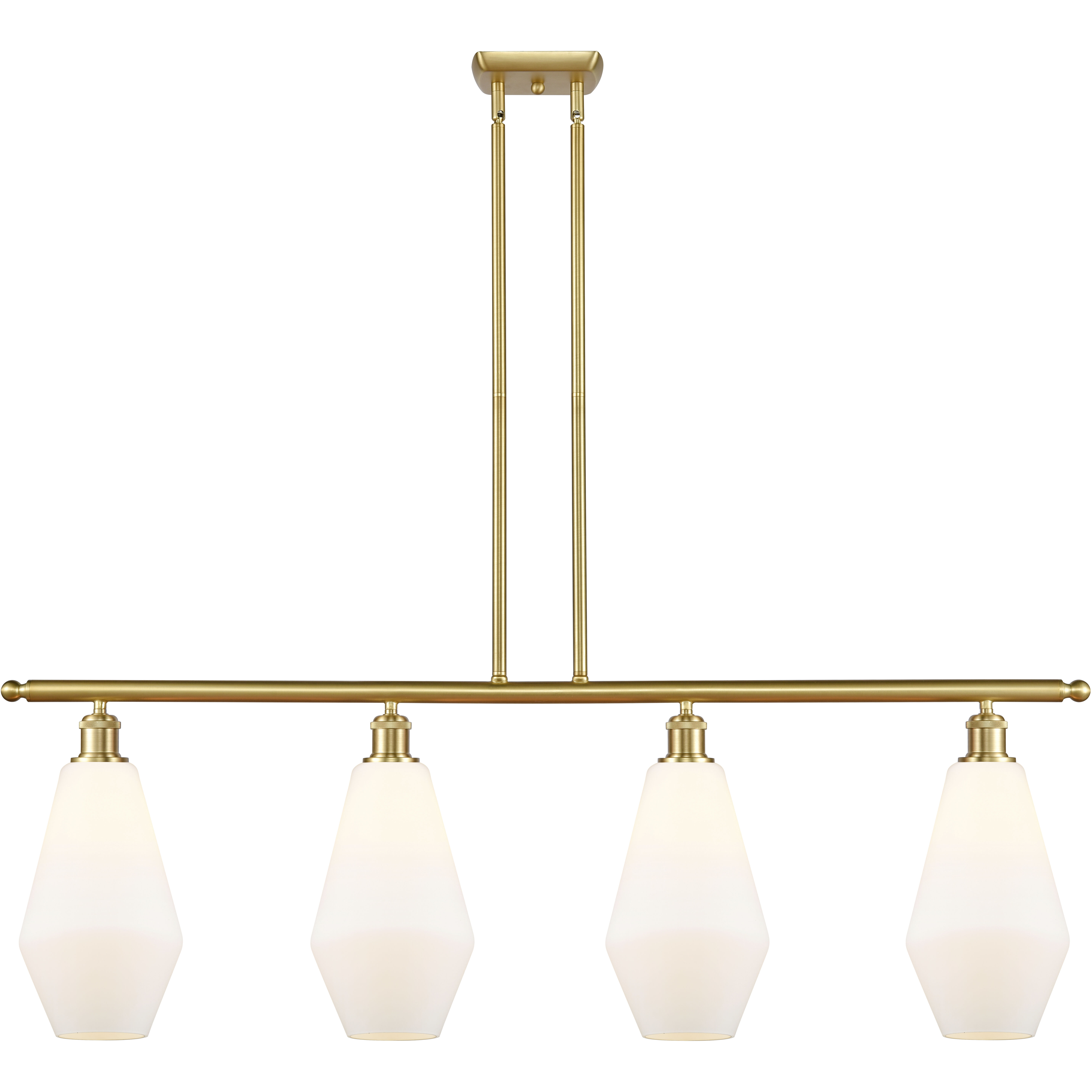 Ballston Cindyrella LED 48 inch Satin Gold Island Light Ceiling Light in Matte White Glass