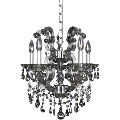 Brahms 5 Light 16 inch Chrome Chandelier Ceiling Light in Firenze Clear