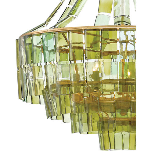 Vintner 7 Light 27.25 inch Dark Contemporary Gold Leaf/Green Chandelier Ceiling Light