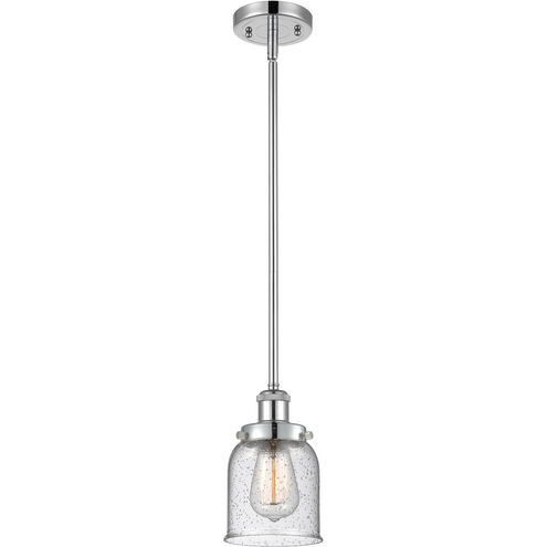 Ballston Small Bell 1 Light 5 inch Polished Chrome Pendant Ceiling Light in Seedy Glass, Ballston