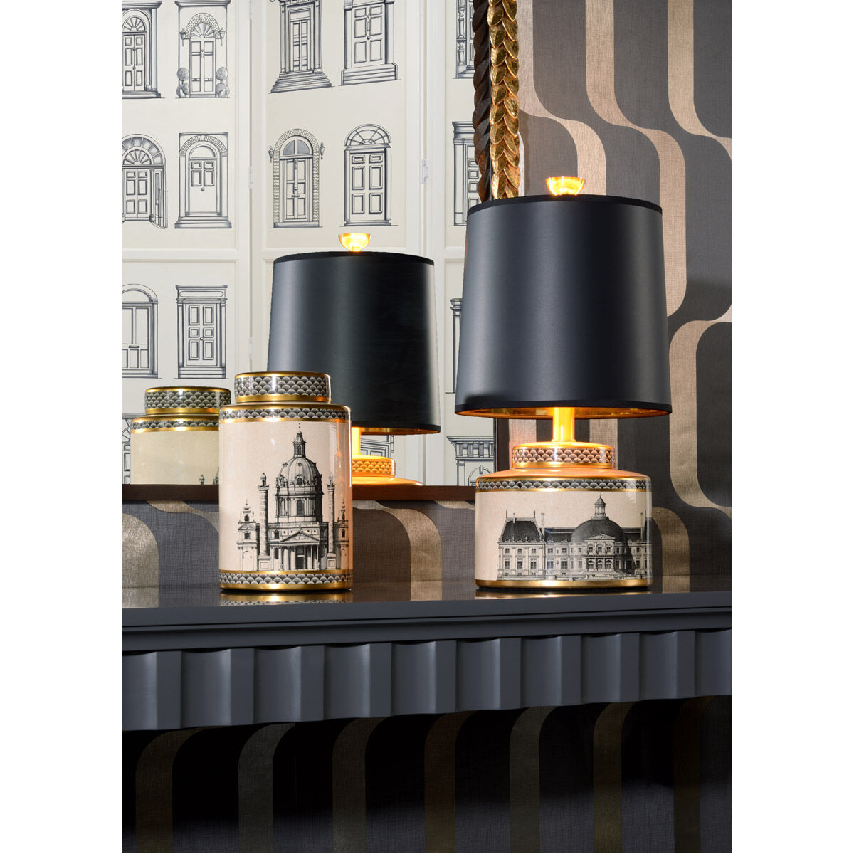 Wildwood 84 inch White/Black/Gray 3 Panel Screen