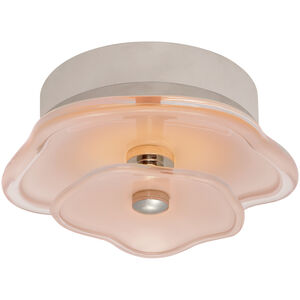 kate spade new york Leighton LED 6 inch Polished Nickel Layered Flush Mount Ceiling Light in Blush Tinted Glass