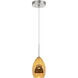 Double Glass LED 4 inch Amber/Smoke Mini Pendant Ceiling Light