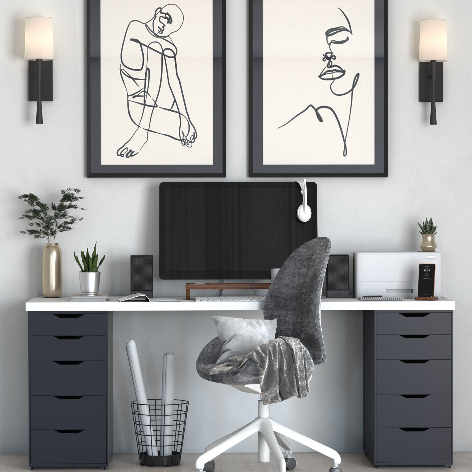 Trenton Sconce Wall Light in Black Forged