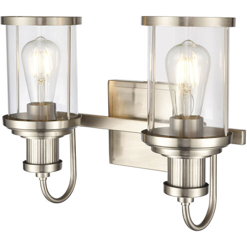 Millburn 2 Light 15 inch Satin Nickel Vanity Light Wall Light