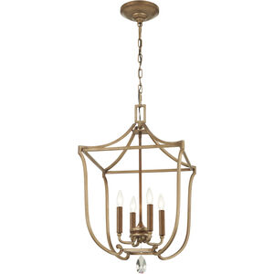 Magnolia Manor 4 Light 17.38 inch Pale Gold with Distressed Bronze Pendant Ceiling Light