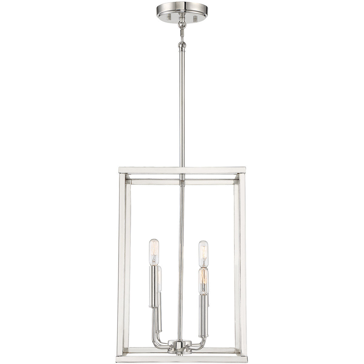 Traditional 4 Light 12 inch Polished Nickel Pendant Ceiling Light