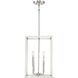 Traditional 4 Light 12 inch Polished Nickel Pendant Ceiling Light