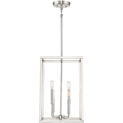Traditional 4 Light 12 inch Polished Nickel Pendant Ceiling Light