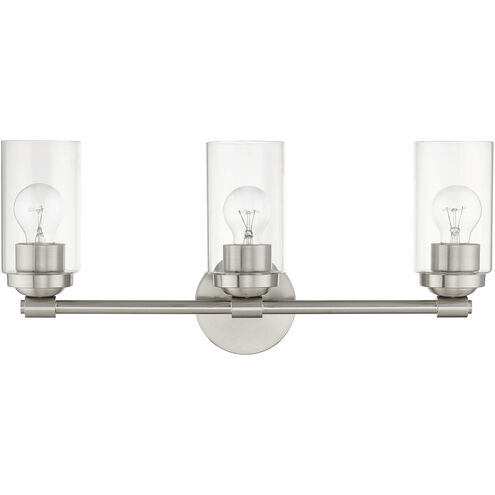 Whittier 3 Light 22 inch Brushed Nickel Vanity Sconce Wall Light
