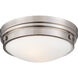 ML 2 Light 13 inch Brushed Nickel Flush Mount Ceiling Light