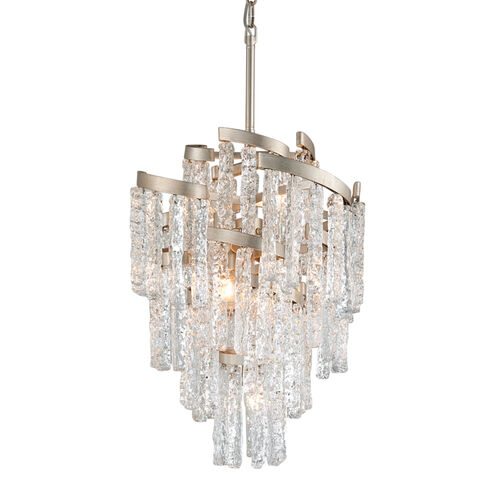 Mont Blanc 7 Light 18 inch Modern Silver Leaf Chandelier Ceiling Light