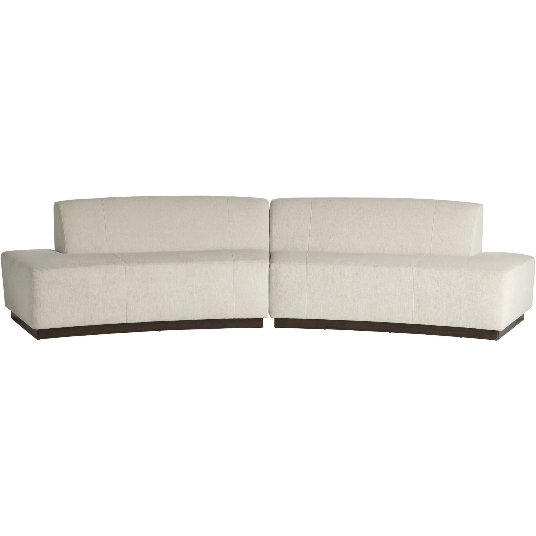Islander Vanilla and Dark Walnut Sofa, Left