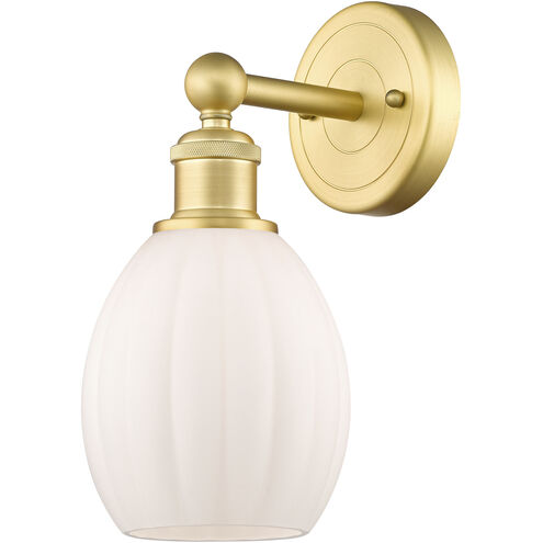 Eaton Sconce Wall Light in Satin Gold, Matte White