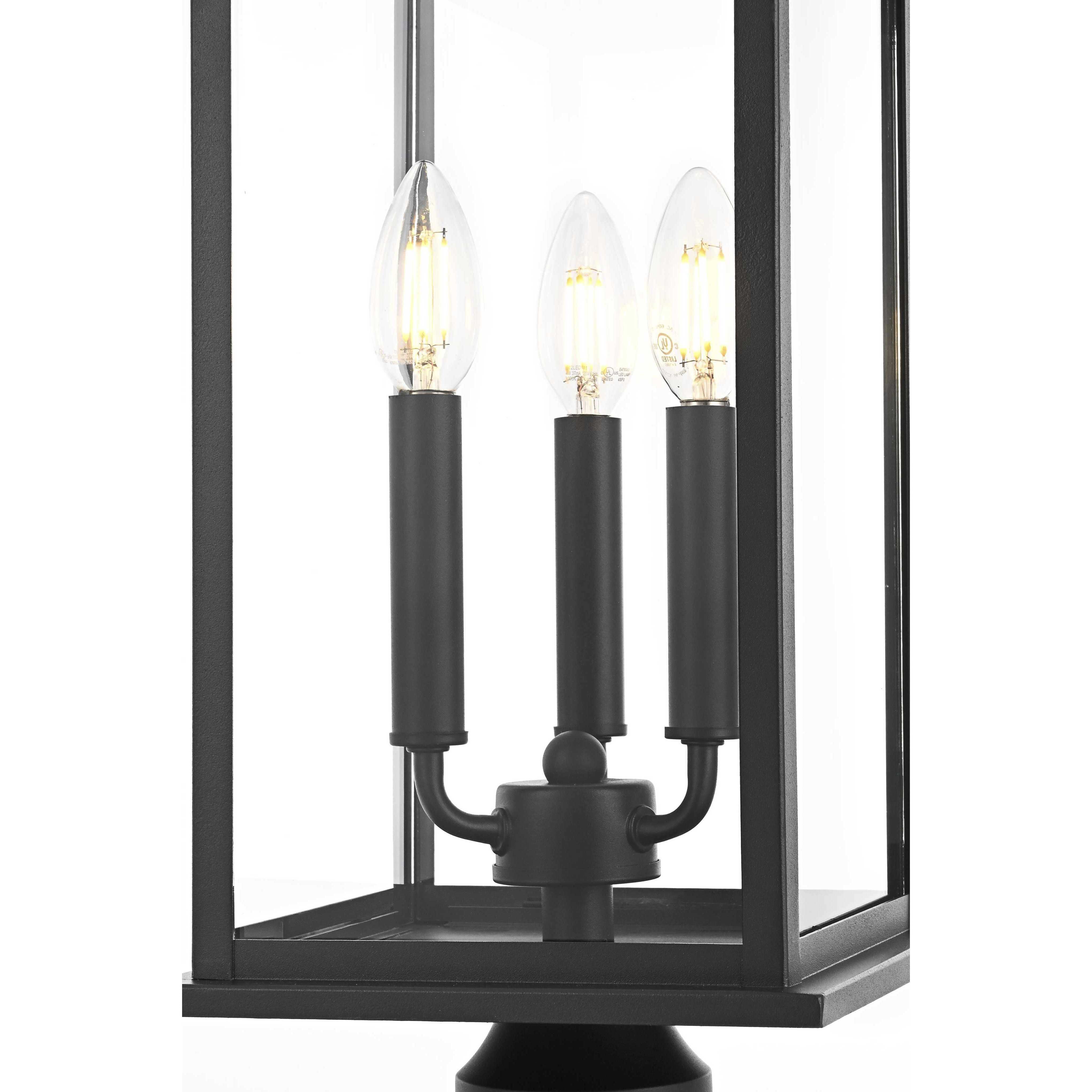 Shepard 3 Light 23.5 inch Black Outdoor Post Light